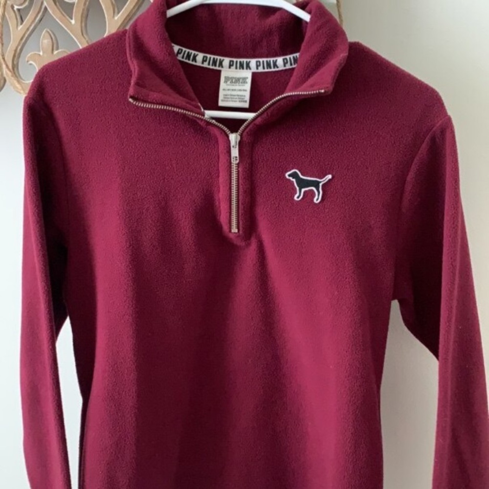PINK maroon quarter zip